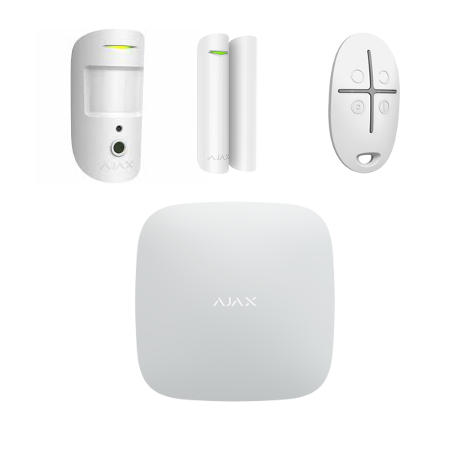 Contenu du kit alarme Ajax sans fil : hub, détecteurs, télécommande – StepOne Maroc