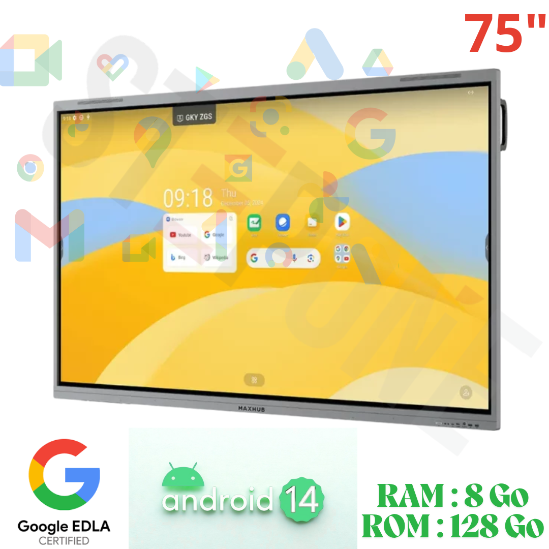 Écran Interactif 75&Prime; MAXHUB E7530 | 4K Android 14 – StepOne Maroc
